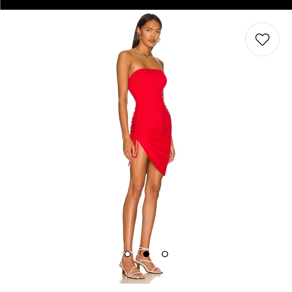 Susana Monaco Gathered Side Strapless Dress in Perfect Red EUC